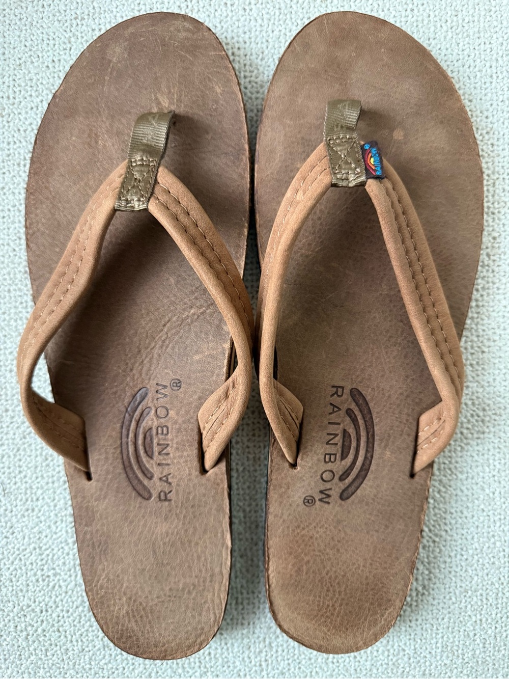 Rainbow Luxury Leather 3/4” medium strap Sz 10